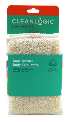 Clean Logic Sustainable Dual Texture Exfoliators (50233)<br><br><span style="color:#FF0101"><b>12 or More=Unit Price $7.32</b></span style><br>Case Pack Info: 48 Units