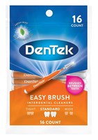 Dentek Easy Brush Cleaners Standard Spaces 16 Count (51116)<br><br><span style="color:#FF0101"><b>12 or More=Unit Price $4.35</b></span style><br>Case Pack Info: 36 Units