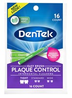 Dentek Easy Brush Cleaners Tight Spaces 16 Count (51119)<br><br><span style="color:#FF0101"><b>12 or More=Unit Price $4.35</b></span style><br>Case Pack Info: 36 Units