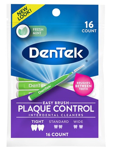 Dentek Easy Brush Cleaners Tight Spaces 16 Count (51119)<br><br><span style="color:#FF0101"><b>12 or More=Unit Price $4.28</b></span style><br>Case Pack Info: 36 Units