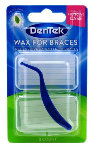 Dentek Wax For Braces Fresh Mint Twin Pack (51159)<br><br><span style="color:#FF0101"><b>12 or More=Unit Price $1.71</b></span style><br>Case Pack Info: 72 Units