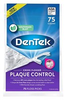 Dentek Cross Flosser Plaque Control 75 Count (51173)<br><br><span style="color:#FF0101"><b>12 or More=Unit Price $3.00</b></span style><br>Case Pack Info: 36 Units