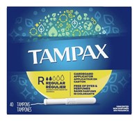 Tampax Tampons Regular 40 Count Unscented (51532)<br><br><br>Case Pack Info: 12 Units