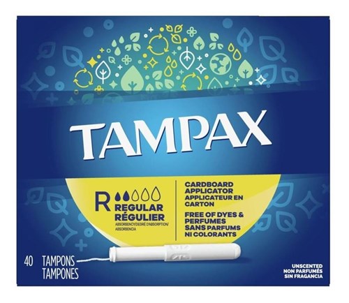 Tampax Tampons Regular 40 Count Unscented (51532)<br><br><br>Case Pack Info: 12 Units