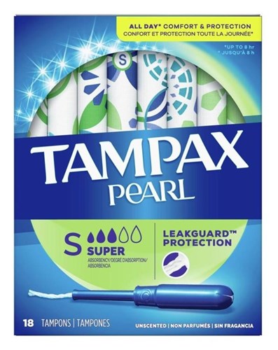 Tampax Tampons Pearl Super 18 Count Unscented (51537)<br><br><br>Case Pack Info: 12 Units