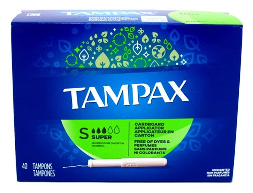 Tampax Tampons Super 40 Count Unscented (51541)<br><br><br>Case Pack Info: 12 Units