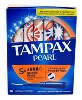 Tampax Tampons Pearl Super Plus 18 Count Unscented (51542)<br><br><br>Case Pack Info: 12 Units