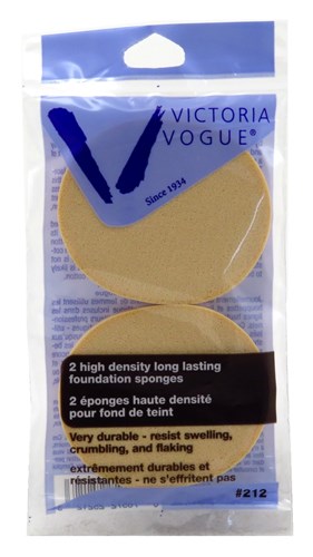 Victoria Vogue #212 Round Sponge 2 Count Foundation (52082)<br><br><span style="color:#FF0101"><b>12 or More=Unit Price $1.77</b></span style><br>Case Pack Info: 72 Units