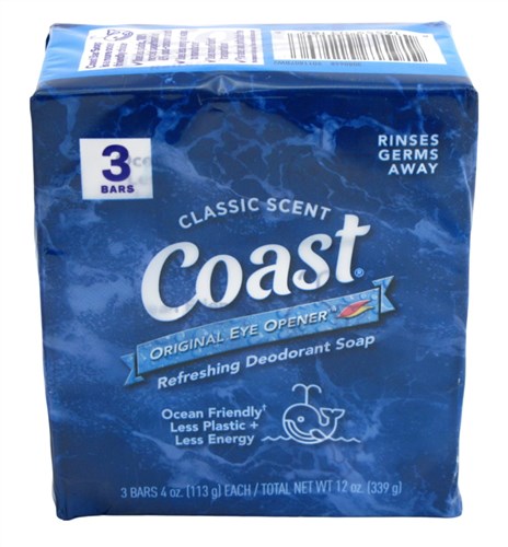 Coast Bath Bars Classic Scent 4oz 3 Count (52691)<br><br><span style="color:#FF0101"><b>12 or More=Unit Price $2.57</b></span style><br>Case Pack Info: 12 Units