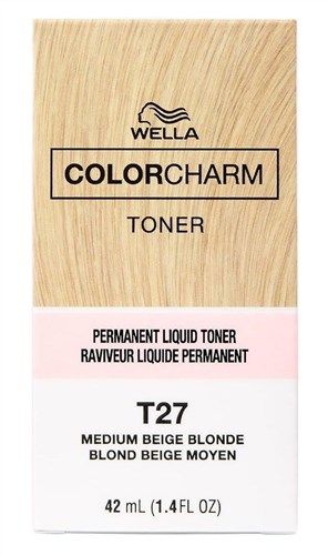 Wella Color Charm Liquid Toner #T27 Medium Beige Blonde (53102)<br><span style="color:#FF0101">(ON SPECIAL 10% OFF)</span style><br><span style="color:#FF0101"><b>6 or More=Special Unit Price $3.48</b></span style><br>Case Pack Info: 36 Units