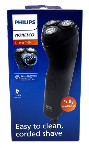 Philips Norelco Shaver 1100 Corded (54046)<br><br><span style="color:#FF0101"><b>3 or More=Unit Price $29.64</b></span style><br>Case Pack Info: 2 Units