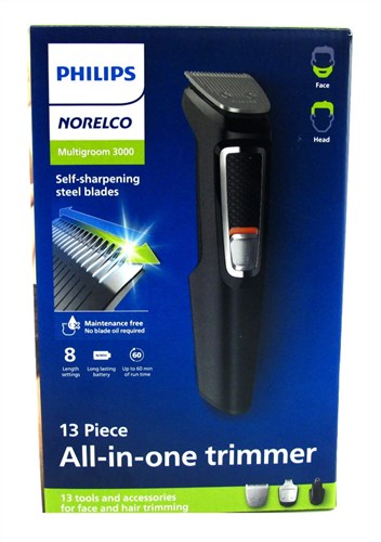 Philips Norelco Trimmer 3000 Multigroom 13 Pieces (54152)<br><br><span style="color:#FF0101"><b>3 or More=Unit Price $18.24</b></span style><br>Case Pack Info: 2 Units
