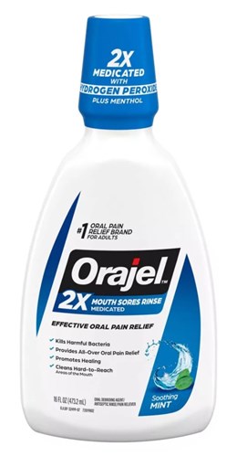 Orajel Anti-Septic Rinse Soothing Mint 16oz (54385)<br><br><br>Case Pack Info: 12 Units