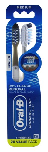 Oral-B Toothbrush All-In-One Medium Value Twin Pack (54389)<br><br><br>Case Pack Info: 72 Units