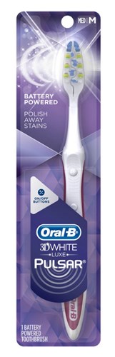 Oral-B Toothbrush Pulsar Medium 3D White (Battery) (54394)<br><br><br>Case Pack Info: 48 Units