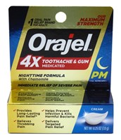 Orajel 4X Toothache & Gum Night-Time Max Strength 0.25oz (54434)<br><br><br>Case Pack Info: 24 Units