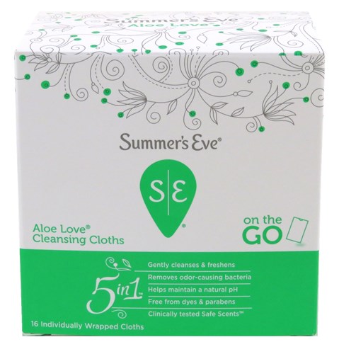 Summers Eve Cleansing Cloths 16 Count Aloe Love (54568)<br><br><br>Case Pack Info: 12 Units