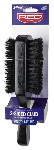 Kiss Red Pro Brush Club 2-Side Bristles (6 Pieces) 100% Boar (57898)<br><br><br>Case Pack Info: 12 Units