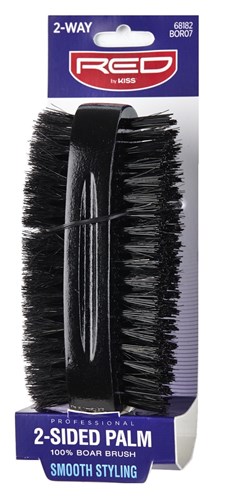 Kiss Red Pro Brush Palm 2-Side Bristles (6 Pieces) 100% Boar (57899)<br><br><br>Case Pack Info: 12 Units