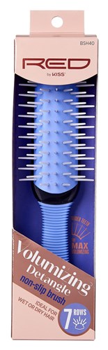 Kiss Red Brush Volumizing Detangle 7 Rows Non-Slip (57912)<br><br><br>Case Pack Info: 36 Units