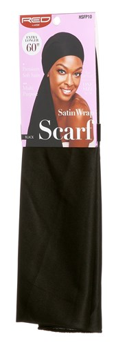 Kiss Red Satin Wrap Scarf Black Size 60Inch X 16Inch (57936)<br><br><br>Case Pack Info: 72 Units