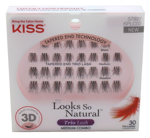 Kiss Looks So Natural Trio Lashes Medium Combo 30 Count (59939)<br><br><span style="color:#FF0101"><b>12 or More=Unit Price $3.74</b></span style><br>Case Pack Info: 36 Units