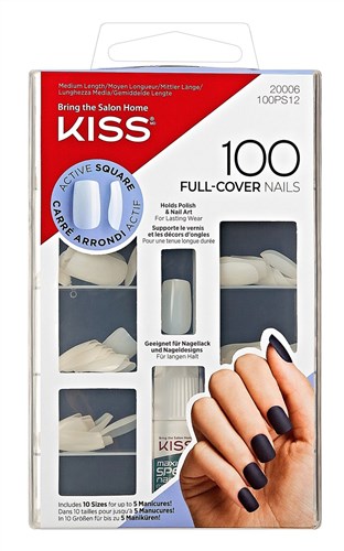 Kiss 100 Full Cover Nails Active Square (59980)<br><br><span style="color:#FF0101"><b>12 or More=Unit Price $4.47</b></span style><br>Case Pack Info: 36 Units