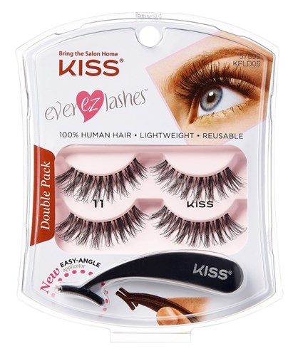 Kiss Ever Ez 11 Lashes Double Pack (59983)<br><br><span style="color:#FF0101"><b>12 or More=Unit Price $4.34</b></span style><br>Case Pack Info: 36 Units