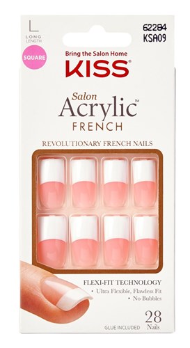 Kiss Salon Acrylic French 28 Count Long Length Pink (60325)<br><br><span style="color:#FF0101"><b>12 or More=Unit Price $5.79</b></span style><br>Case Pack Info: 36 Units