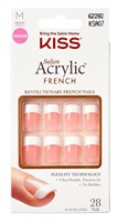 Kiss Salon Acrylic French 28 Count Medium Square Pink (60326)<br><br><span style="color:#FF0101"><b>12 or More=Unit Price $5.17</b></span style><br>Case Pack Info: 36 Units