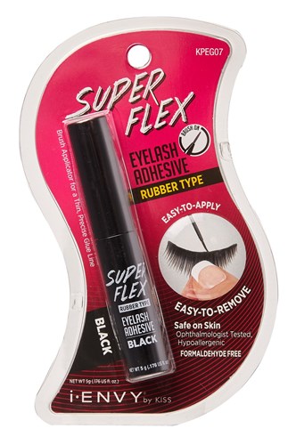 Kiss I Envy Eyelash Adhesive Super Flex Black 5 Gram (60330)<br><br><span style="color:#FF0101"><b>12 or More=Unit Price $2.73</b></span style><br>Case Pack Info: 216 Units