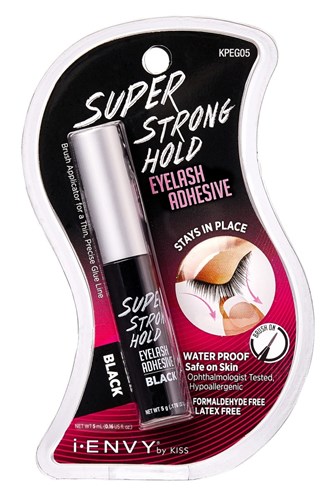 Kiss I Envy Eyelash Adhesive Super Strong Hold Black 5 Gram (60331)<br><br><span style="color:#FF0101"><b>12 or More=Unit Price $2.73</b></span style><br>Case Pack Info: 216 Units