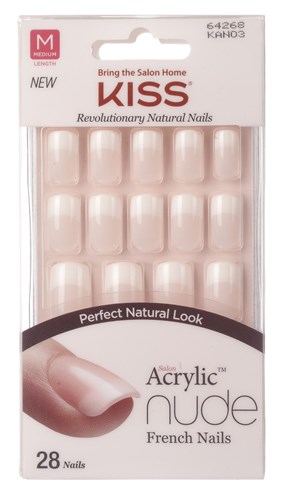 Kiss Salon Acrylic Nude French 28 Count Medium Length Flat (60386)<br><br><span style="color:#FF0101"><b>12 or More=Unit Price $5.77</b></span style><br>Case Pack Info: 36 Units