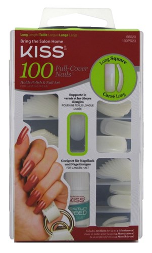 Kiss 100 Full Cover Nails Long Square (60426)<br><br><span style="color:#FF0101"><b>12 or More=Unit Price $4.41</b></span style><br>Case Pack Info: 36 Units