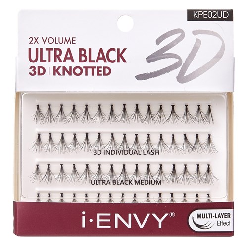 Kiss I Envy 3D Knotted Lashes Ultra Black Medium Length (60460)<br><br><span style="color:#FF0101"><b>12 or More=Unit Price $3.07</b></span style><br>Case Pack Info: 36 Units