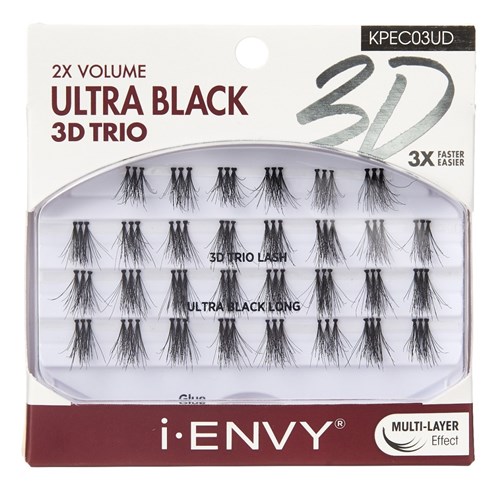 Kiss I Envy 3D Trio Ultra Black Long Length (60462)<br><br><span style="color:#FF0101"><b>12 or More=Unit Price $3.66</b></span style><br>Case Pack Info: 36 Units