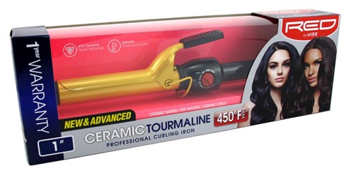 Kiss Red Ceramic Curling Iron 1Inch (60504)<br><br><span style="color:#FF0101"><b>3 or More=Unit Price $18.87</b></span style><br>Case Pack Info: 12 Units