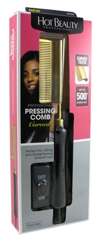 Hot Beauty Pressing Comb Curved Teeth (60516)<br><br><span style="color:#FF0101"><b>3 or More=Unit Price $10.83</b></span style><br>Case Pack Info: 24 Units
