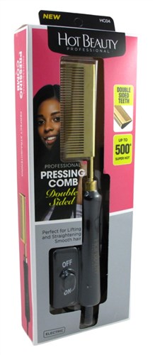 Hot Beauty Pressing Comb Double Sided Teeth (60517)<br><br><span style="color:#FF0101"><b>3 or More=Unit Price $10.83</b></span style><br>Case Pack Info: 24 Units