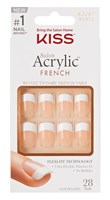 Kiss Salon Acrylic French 28 Count Medium Length Nude (60533)<br><br><span style="color:#FF0101"><b>12 or More=Unit Price $5.26</b></span style><br>Case Pack Info: 36 Units