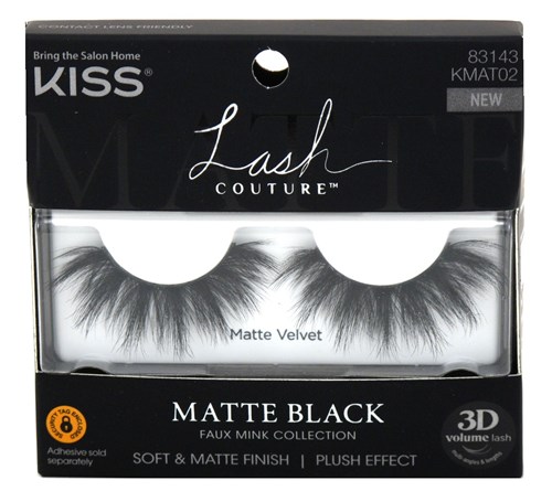 Kiss Lash Couture Matte Black Matte Velvet (60560)<br><br><span style="color:#FF0101"><b>12 or More=Unit Price $4.88</b></span style><br>Case Pack Info: 36 Units