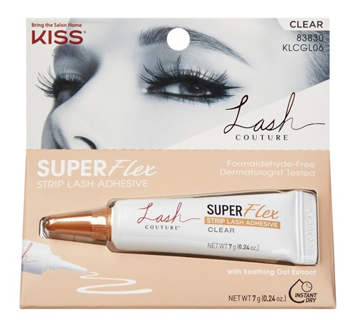 Kiss Lash Couture Adhesive Super Flex Strip Lash Clear (60568)<br><br><span style="color:#FF0101"><b>12 or More=Unit Price $3.66</b></span style><br>Case Pack Info: 36 Units