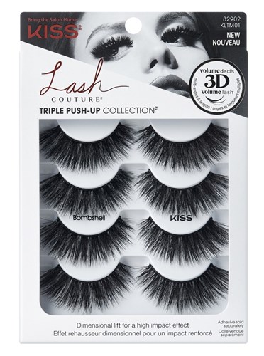 Kiss Lash Couture Triple Push- Up Collection Bombshell (60573)<br><br><span style="color:#FF0101"><b>12 or More=Unit Price $9.77</b></span style><br>Case Pack Info: 36 Units