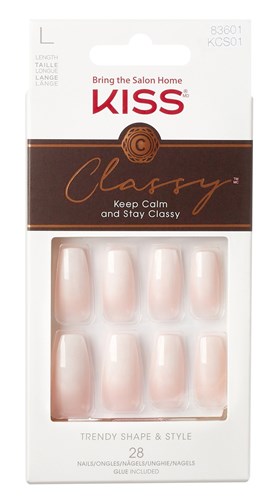 Kiss Classy Nails 28 Count Long Length Pink (60781)<br><br><span style="color:#FF0101"><b>12 or More=Unit Price $5.50</b></span style><br>Case Pack Info: 36 Units