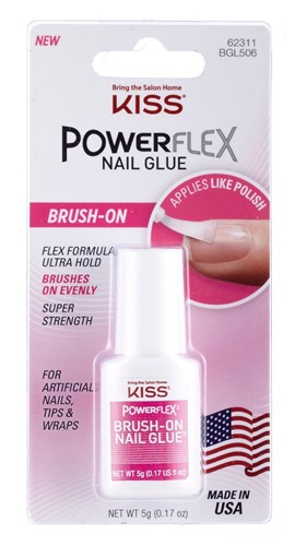 Kiss Powerflex Brush On Nail Glue 0.17oz (60791)<br><br><span style="color:#FF0101"><b>12 or More=Unit Price $2.24</b></span style><br>Case Pack Info: 36 Units