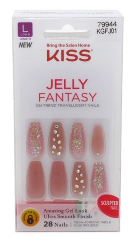 Kiss Jelly Fantasy 28 Count Rosey Long Length (60804)<br><br><span style="color:#FF0101"><b>12 or More=Unit Price $6.17</b></span style><br>Case Pack Info: 36 Units