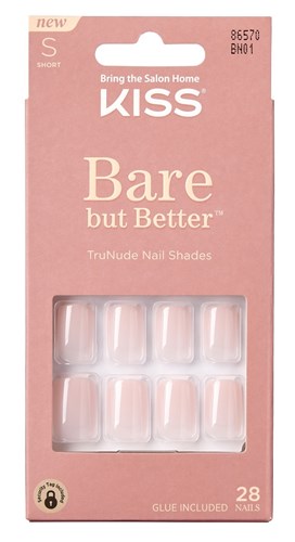 Kiss Bare But Better Nails 28 Count Short Length Nude (60815)<br><span style="color:#FF0101">(ON SPECIAL 11% OFF)</span style><br><span style="color:#FF0101"><b>3 or More=Special Unit Price $6.00</b></span style><br>Case Pack Info: 36 Units