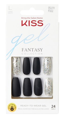 Kiss Gel Fantasy Collection 24 Count Blk/Sparkle Long Length (60821)<br><span style="color:#FF0101">(ON SPECIAL 11% OFF)</span style><br><span style="color:#FF0101"><b>3 or More=Special Unit Price $5.86</b></span style><br>Case Pack Info: 36 Units