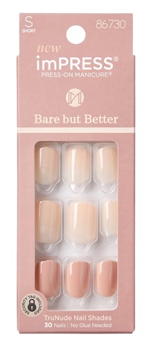 Kiss Bare But Better Nails 30 Count Short Simple Pleasure (60877)<br><br><span style="color:#FF0101"><b>12 or More=Unit Price $5.80</b></span style><br>Case Pack Info: 36 Units