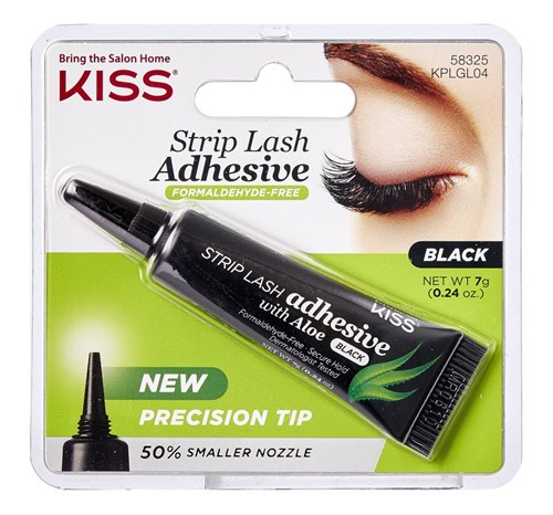 Kiss Strip Lash Adhesive With Aloe Tube (Black) 0.24oz (60886)<br><br><span style="color:#FF0101"><b>12 or More=Unit Price $2.69</b></span style><br>Case Pack Info: 36 Units